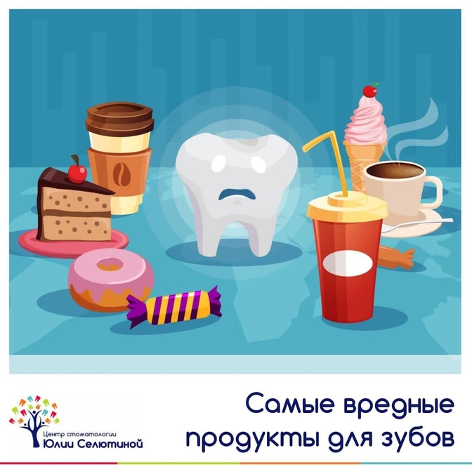 Самые вредные для зубов продукты. 