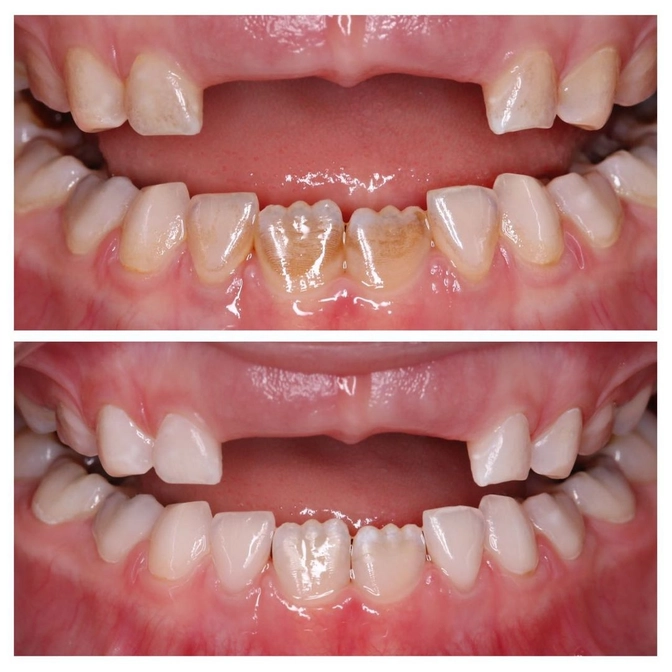 Почему возникает темный налет на зубах?